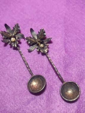 1935 Bolivar Liberador .835 Silver Coin Demitasse Spoons, Set(Two Spoons) Unique